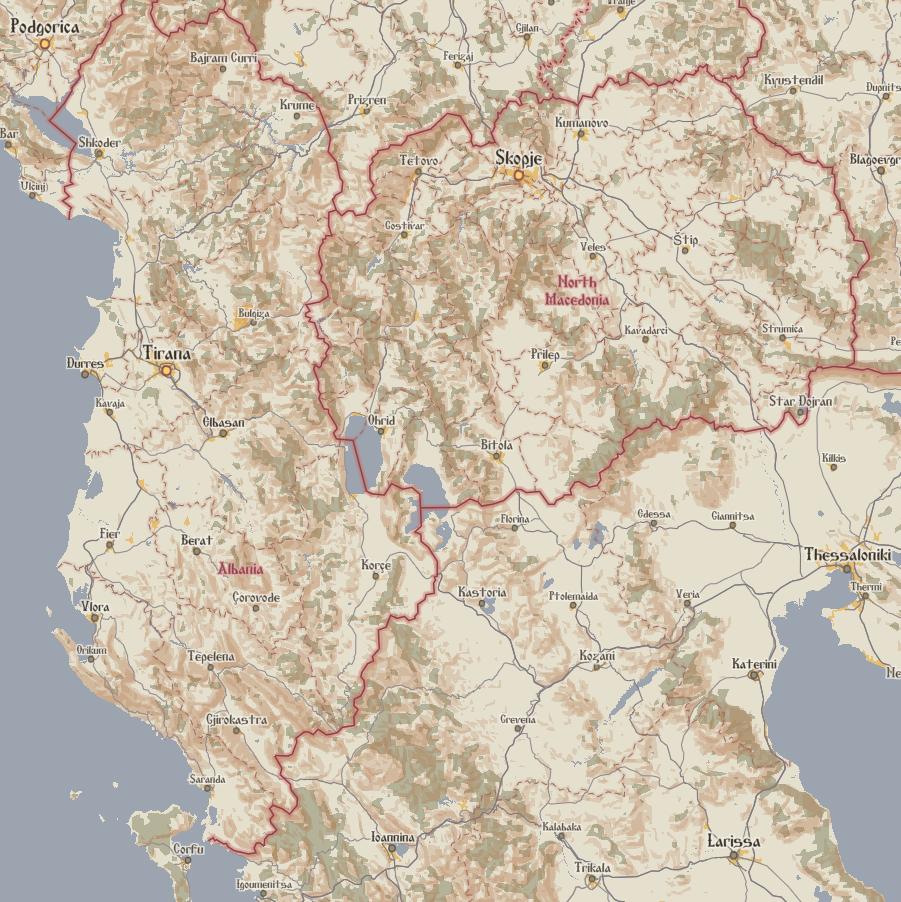 Byzantine-style illuminated manuscript basemap